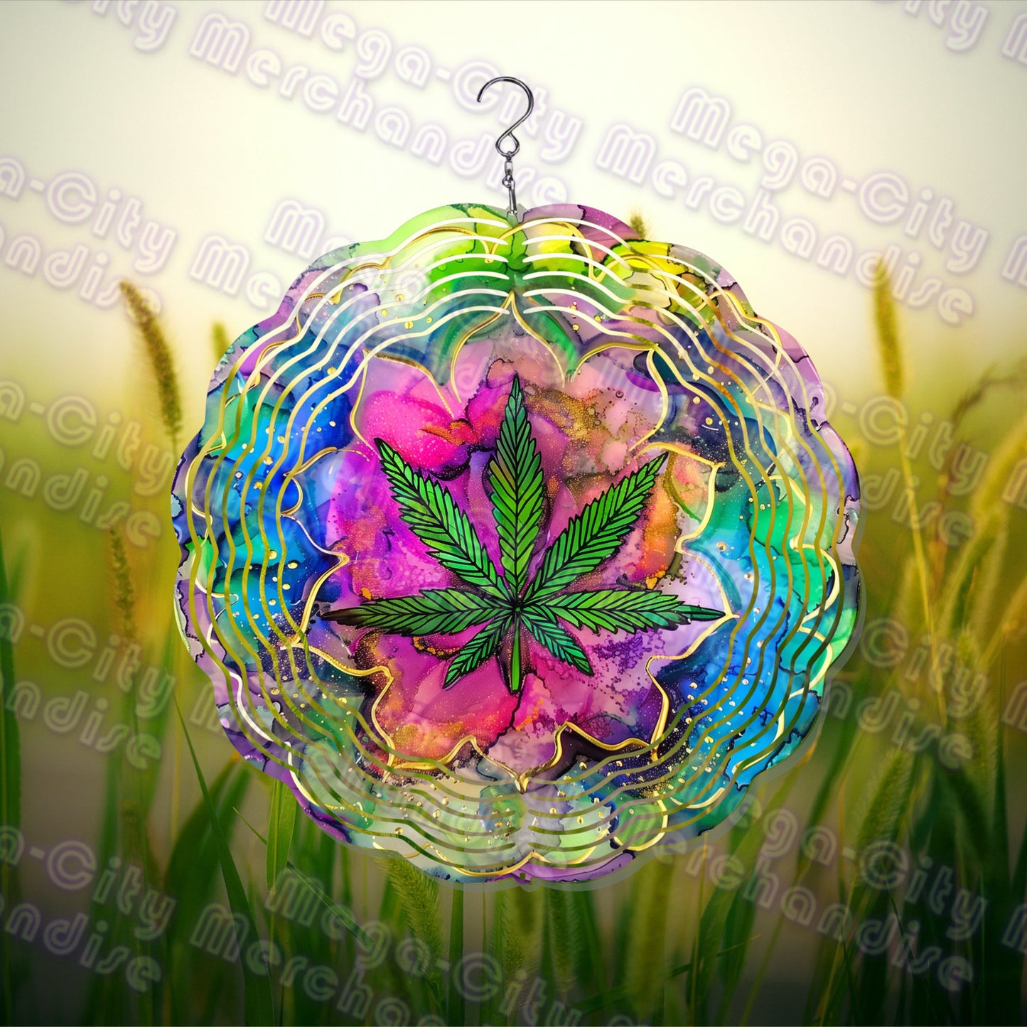 420 Themed 10inch Wind Spinner 6 Cool Styles with fluorescent option!