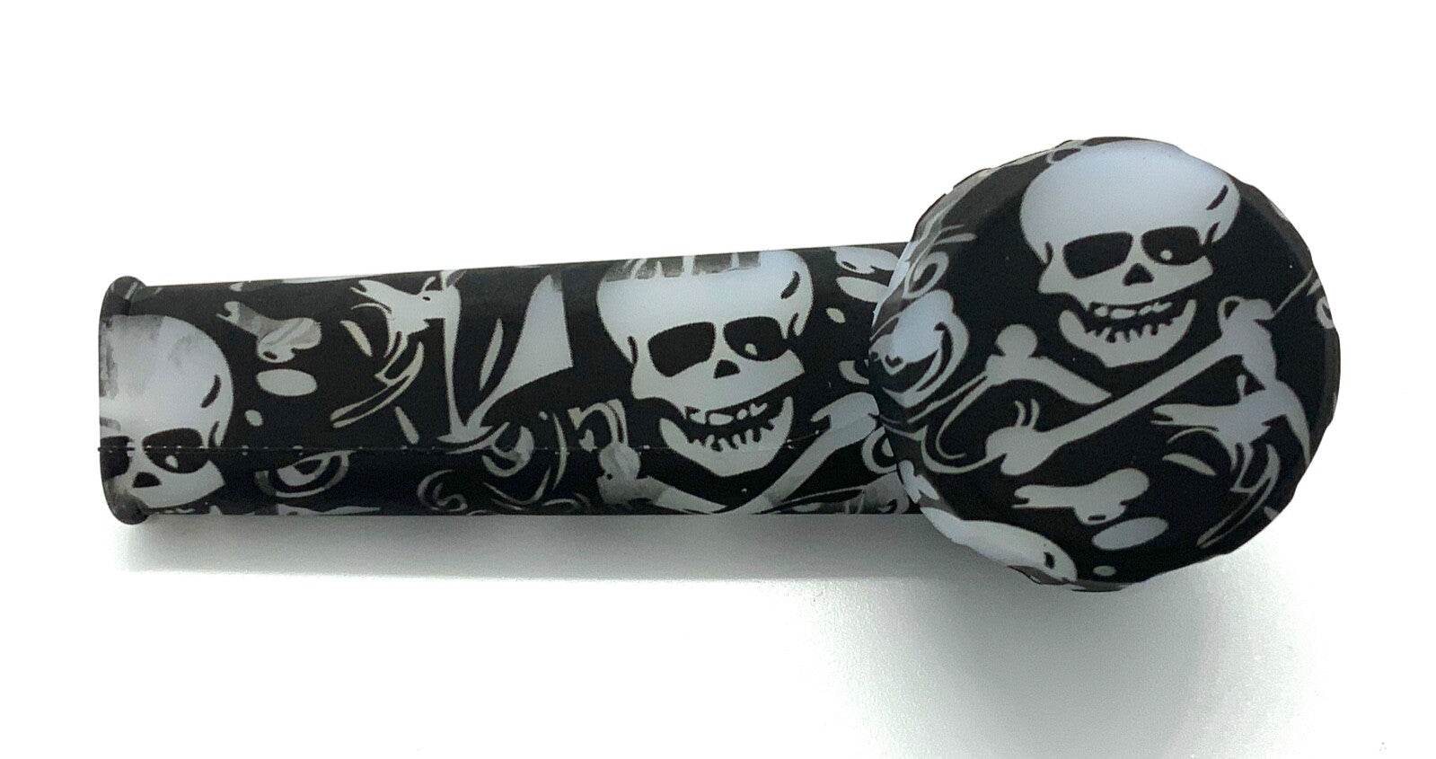 Silicone Smoking Pipe with Glass Bowl w/Cap (glow) US seller - Maryjanes Bong Shop
