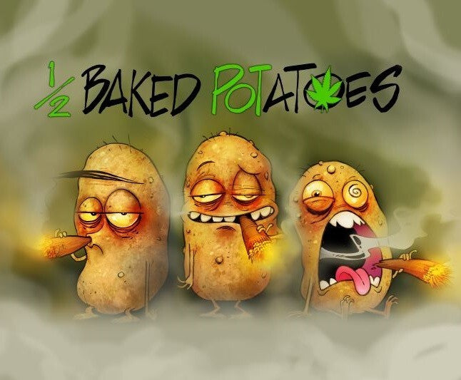 1/2 Half Baked Potatoes High Pot Leaf Smoke Faux Fur Throw Blanket Super Soft