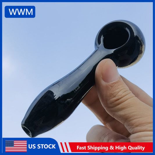 4.5" black glass bong handheld borosilicate pipe.