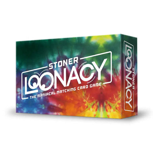 Stoner Loonacy card game box with tie-dye design.