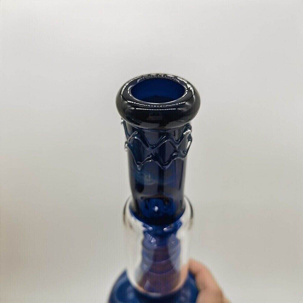 23cm Blue Glass Hookah Smoking Hand Pipes Bubbler Percolator Bongs W/ 14mm Bowl - Maryjanes Bong Shop