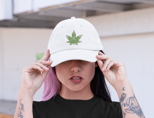 Trenz Shirt Company 420 Weed Leaf Mandala Embroidered Full Twill Otto Buckle Cap